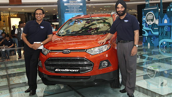 Vinay Piparsania, executive-director marketing for sales and Joginder Singh, president and MD Ford India with the EcoSport